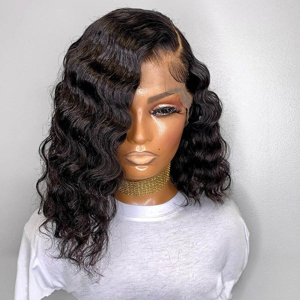 Beeos 13x6 SKINLIKE Real HD Lace Front Wig Deep Wave Bob Deep Parting BL227