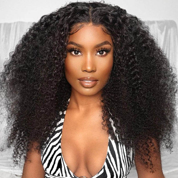 Beeos SKINLIKE Real HD Lace Closure Kinky Curly Glueless Wig 5*5 BC012