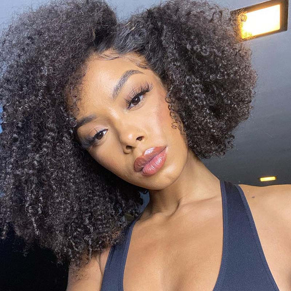 Beeos 13x4 SKINLIKE Real HD Lace Front Kinky Curly Wig Deep Parting Wig BL216