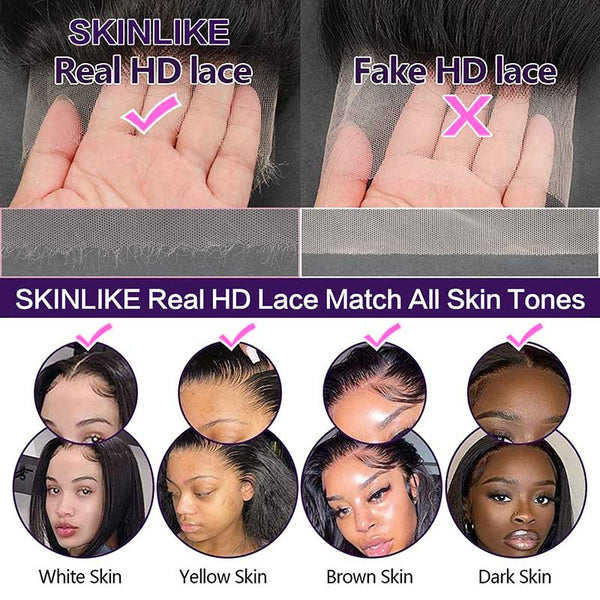 BEEOS SKINLIKE Real HD Lace Frontal & Closure Piece Straight  AM03
