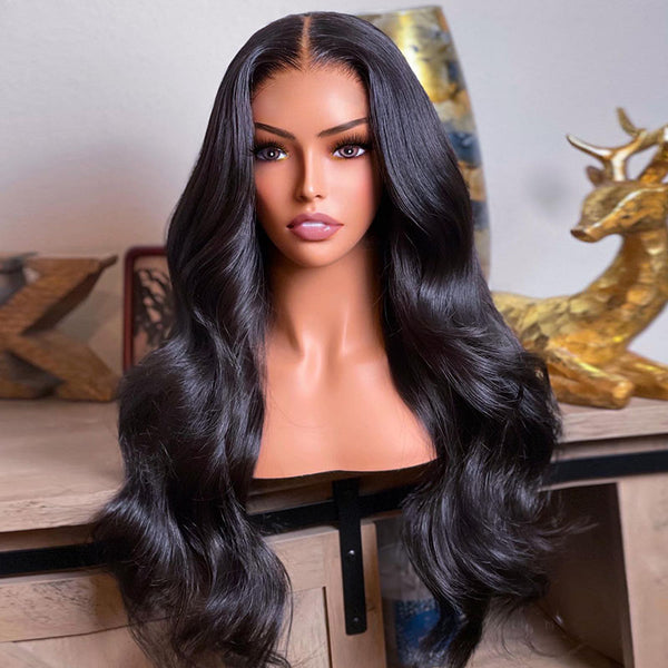 Beeos 13x6 SKINLIKE Real HD Lace Full Frontal Wig Natural Hairline Silky Straight Body Wave Loose Wave BL112