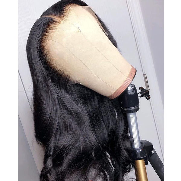 Amazon | BEEOS Ultra-fitted Glueless 13x6 SKINLIKE Real HD Lace Full Frontal Wig 0.14mm Ulta-thin Crystal HD Lace Body Wave Human Hair Pre Plucked Bleached Knots Invisible AM16