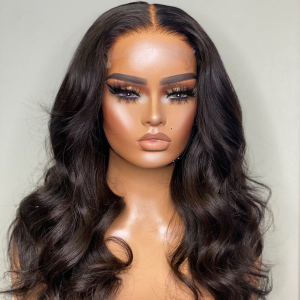 Beeos 5x5 SKINLIKE Real HD Lace Closure Body Wave Wig, 180% Density 0.10 mm Ultra-thin Swiss Lace Pre-plucked & Bleached All Knots  BC009