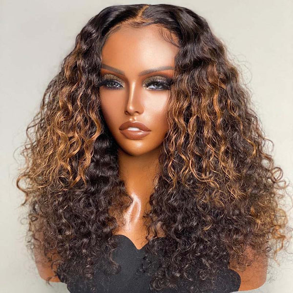 Beeos 13X4 SKINLIKE Real HD Lace Highlight Curly Full Frontal Wig BL069
