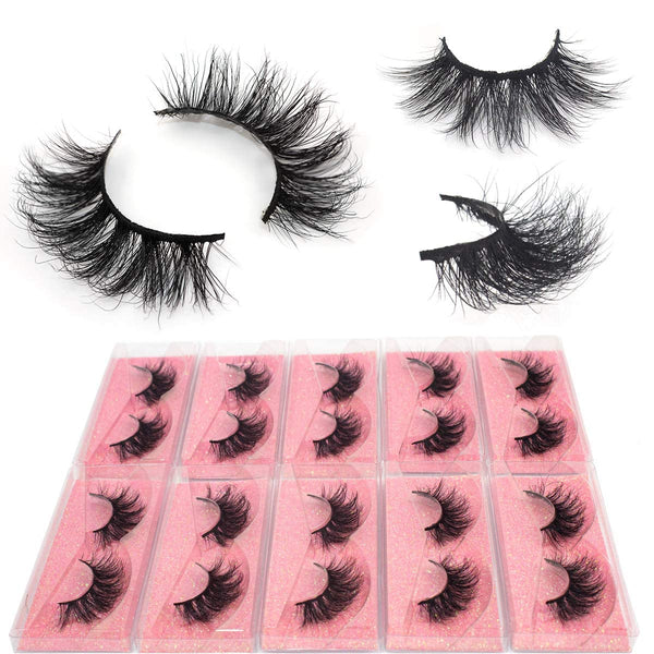 Amazon | BEEOS Real Siberian Mink 3D Eyelashes Wholesale 10 Pairs Fluffy Full Volume 18mm Long Reusable Lightweight for Daily Use Natural Look
