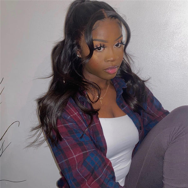 Beeos Full Lace Wig Body Wave Pre-plucked Human Hair Wig BF002