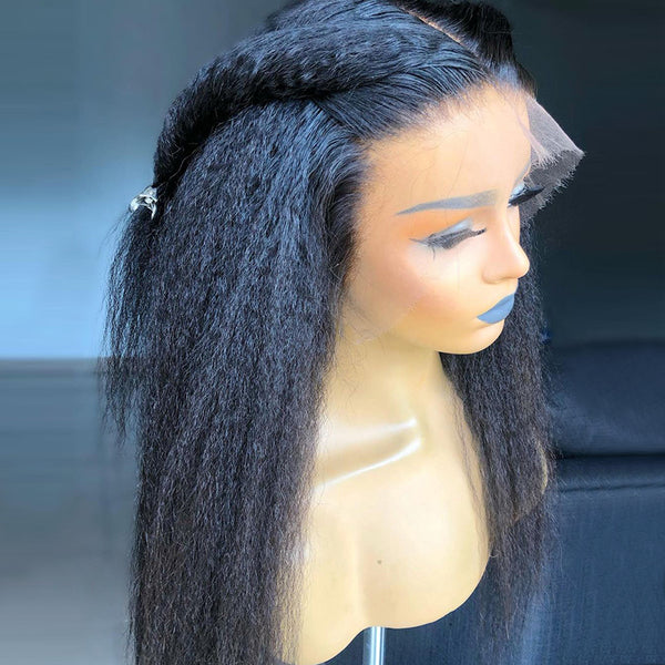 BEEOS 13x4 SKINLIKE Real HD Lace Full Frontal Wig Kinky Straight Natual Color BL039