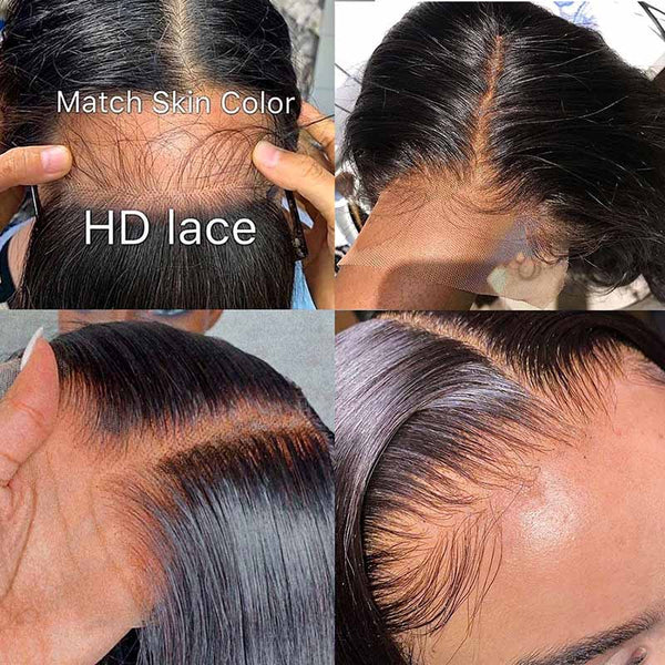 SKINMELT 13x6 HD Lace Full Frontal Wig Brown Color 30# Silky Straight Lace Wig ZH025