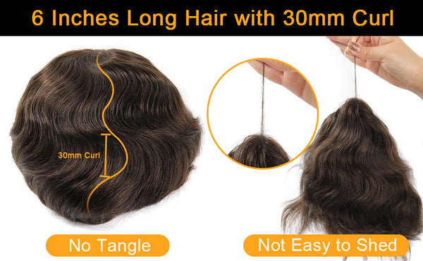 64# Real Swiss Lace Toupee 1B color 100% Human Hair Invisible Knots Natural Hairline Men's Hair Pieces TP09