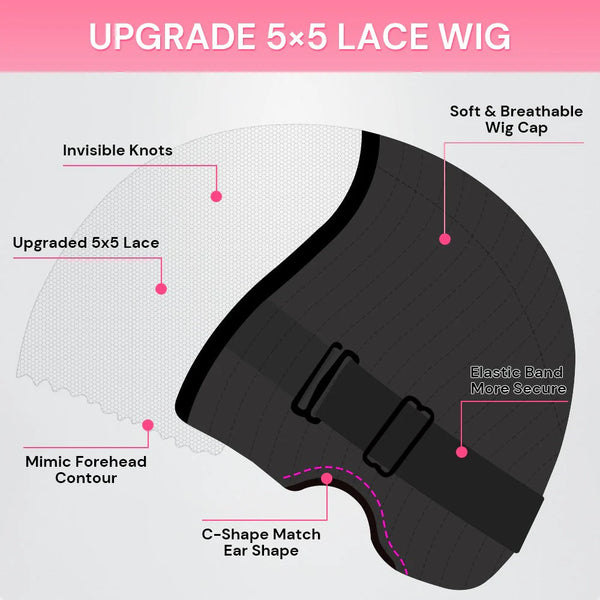 SKINREAL HD LACE 613 Blonde Silky Straight 5x5 HD Lace Ware and GO Wig ZH05