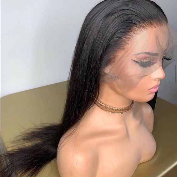 Beeos Full Lace Wig Silky Straight Pre-plucked Human Hair Wig BF004