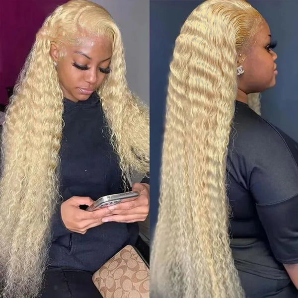 BEEOS SKINLIKE Real HD Lace 613 Blonde Color Deep Wave 13X4 HD Lace Full Frontal Wig ZH043
