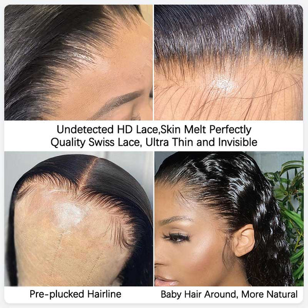 Beeos 13x6 Full Frontal SKINLIKE Real HD Lace Wig Silky Straight Pre Plucked ZH230 Ship From Amazon