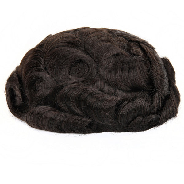 Beeos Mono Lace Toupee 100% Human Hair Invisible Knots Natural Hairline Men's Hair Pieces TP11