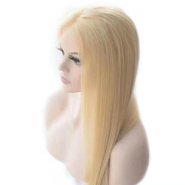 SKINREAL HD LACE 613 Blonde Silky Straight Skinlike 13X4 HD Lace Full Frontal Wig ZH02