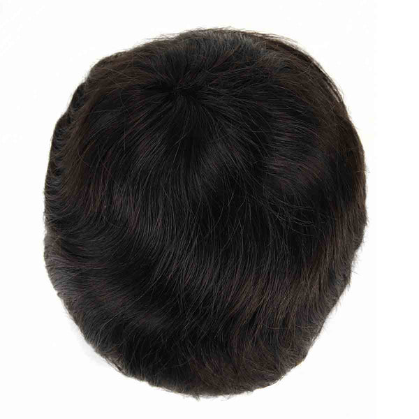 Beeos Mono Lace Toupee 100% Human Hair Invisible Knots Natural Hairline Men's Hair Pieces Folded Lace Front TP14