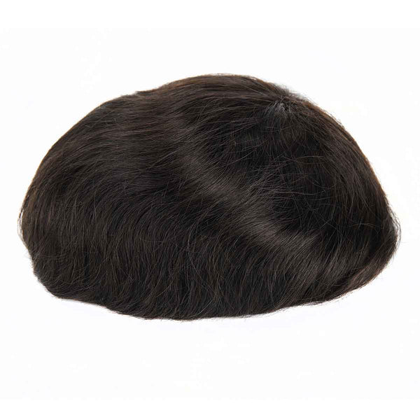 Beeos Mono Lace Toupee 100% Human Hair Invisible Knots Natural Hairline Men's Hair Pieces Folded Lace Front TP14