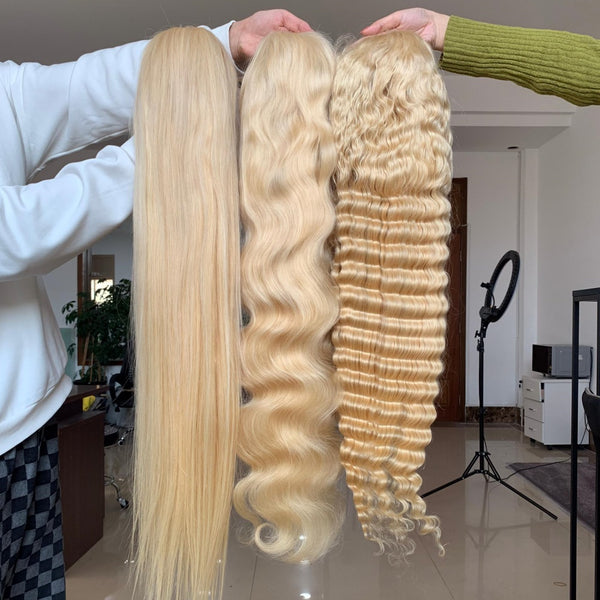 BEEOS SKINLIKE Real HD Lace 613 Blonde Color Deep Wave 13X4 HD Lace Full Frontal Wig ZH043