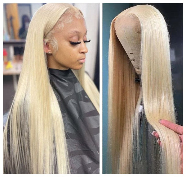 SKINREAL HD LACE 613 Blonde Silky Straight 5x5 HD Lace Ware and GO Wig ZH05