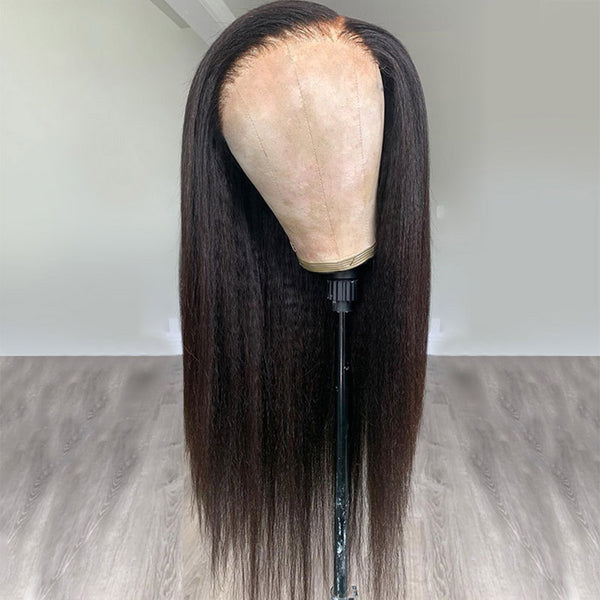 Beeos Full Lace Wig Kinky Straight Pre-plucked Human Hair Wig BF003