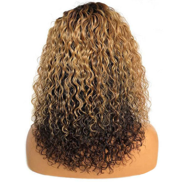 BEEOS SKINLIKE Real HD Lace Front Ombre Blonde Color Wave Curly Bob BL060