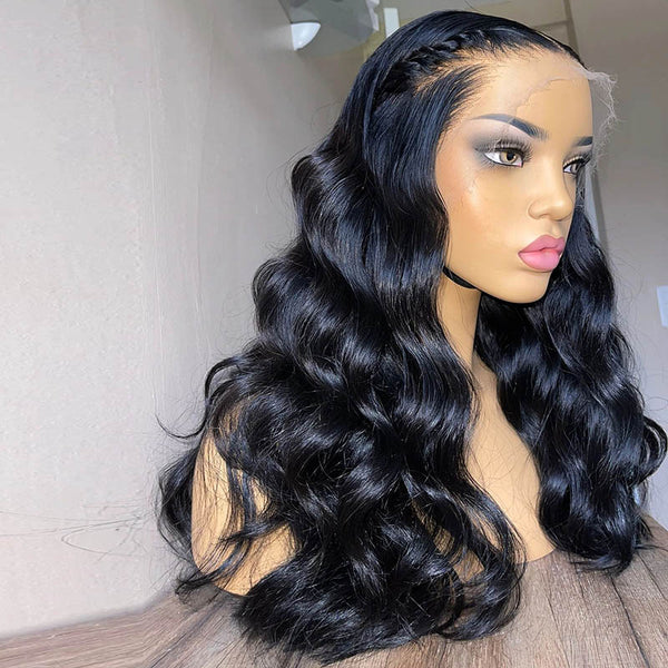 Beeos Jet Black 13x4 Full Frontal SKINLIKE Real HD Lace Wig Loose Wave BL228