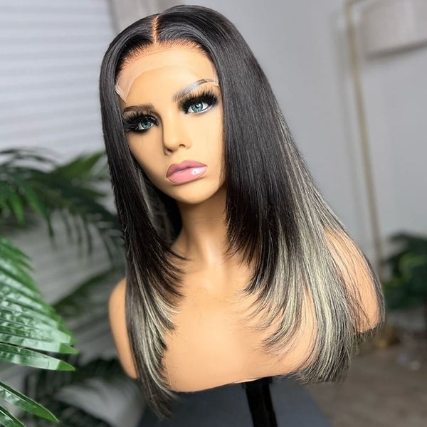 Beeos 5x5 SKINLIKE Real HD Lace Closure Wig Highlight Layered Straight BC021