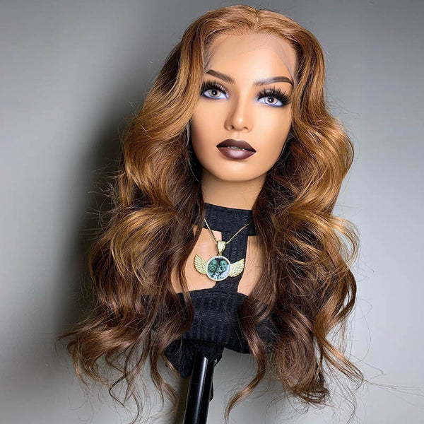 Beeos 13x4 SKINLIKE Real HD Lace Full Frontal Wig Ombre Blonde Wave Human Hair BL160