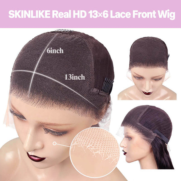 Beeos SKINLIKE Real HD Lace 13x6 180% Kinky Straight Frontal Wig BL080