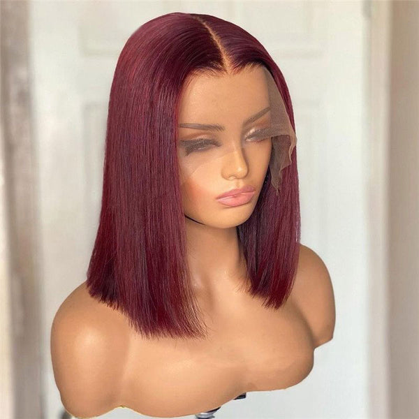 Beeos Blue Red & Ginger Color Straight Lace Frontal Bob BL109
