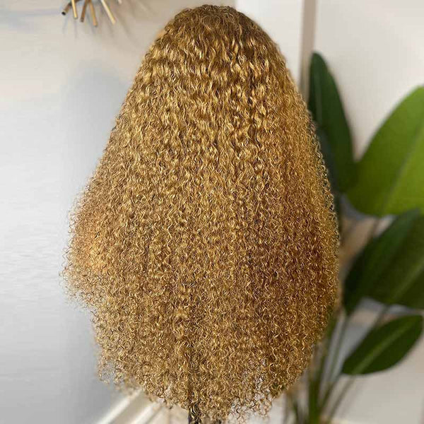 Beeos 13X4 SKINLIKE Real HD Lace Blonde Curly High Density Full Frontal Wig BL119