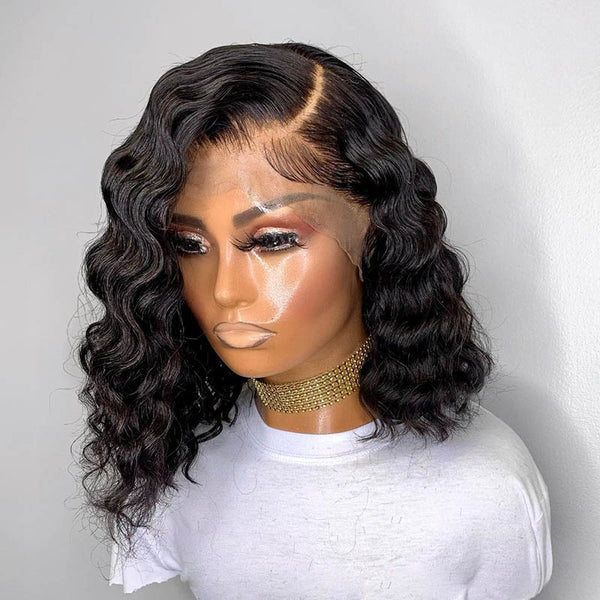 Beeos 13x6 SKINLIKE Real HD Lace Front Wig Deep Wave Bob Deep Parting BL227