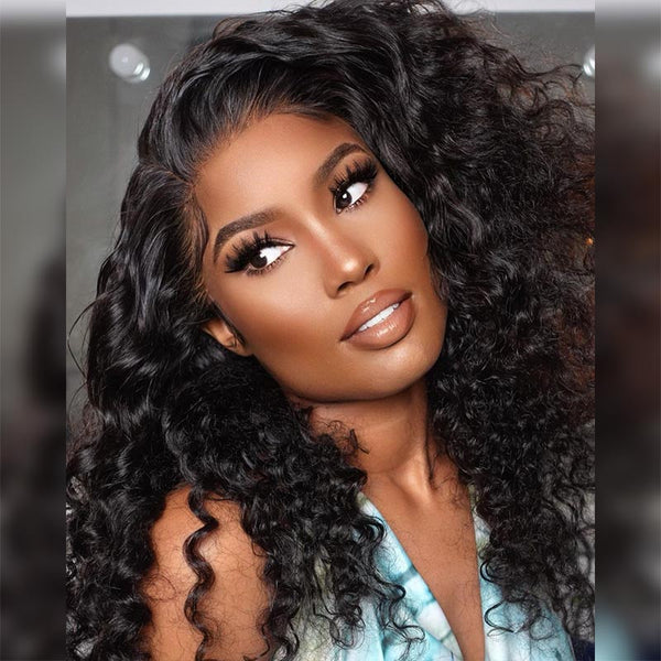 Beeos SKINLIKE Real HD Lace 13x4 Full Frontal Curly Wig Natural Color BL211