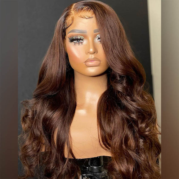 Beeos SKINLIKE Real HD Lace Closure Wig Brown Color Body Wave 5*5 BC020