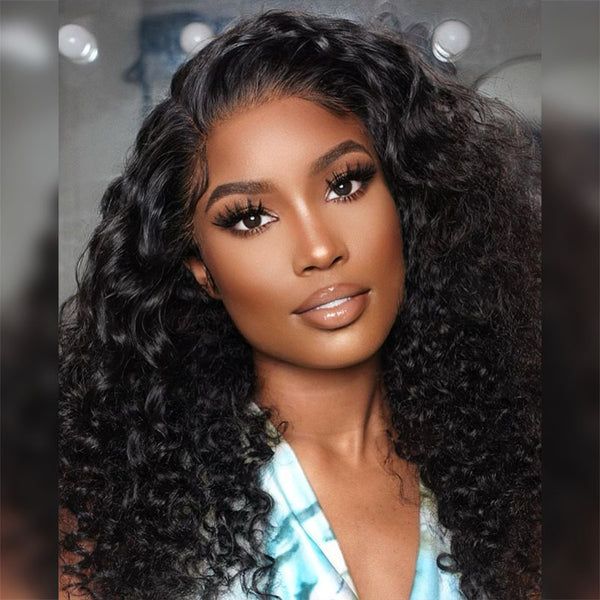 Beeos SKINLIKE Real HD Lace 13x4 Full Frontal Curly Wig Natural Color BL211