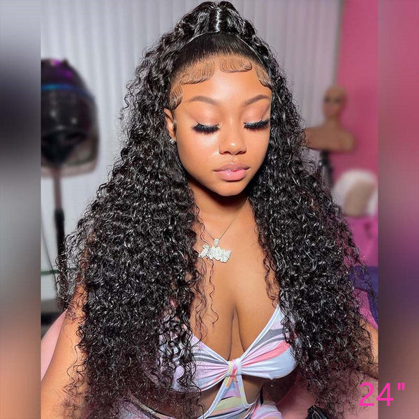 Beeos 360 SKINLIKE Real HD Lace Full Frontal Wig Straight Deep Curly Pre-plucked Hair BO61