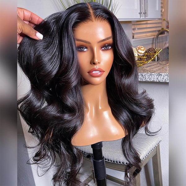 Beeos 13x6 SKINLIKE Real HD Lace Full Frontal Wig Natural Hairline Silky Straight Body Wave Loose Wave BL112