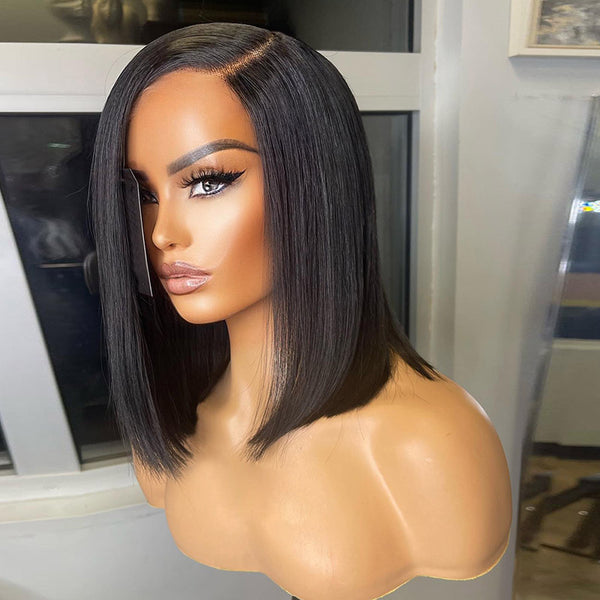 Beeos 5x5 SKINLIKE Real HD Lace Closure Bob Glueless Straight Wig BC019