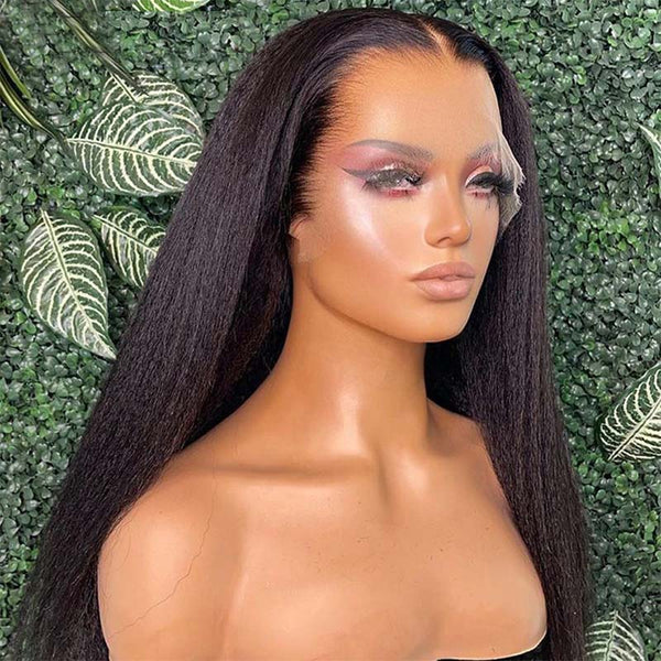 Beeos SKINLIKE Real HD Lace 13x6 180% Kinky Straight Frontal Wig BL080