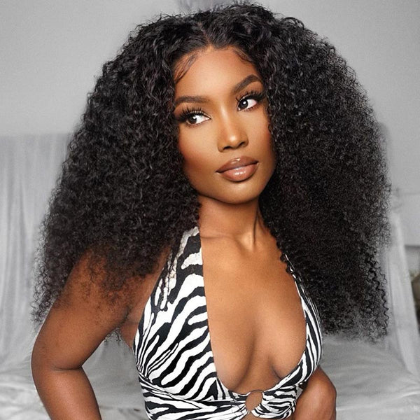 Beeos SKINLIKE Real HD Lace Closure Kinky Curly Glueless Wig 5*5 BC012