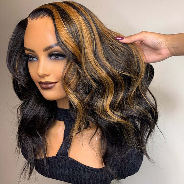 Beeos 13x4 SKINLIKE Real HD Lace Full Frontal Wig Highlight Body Wave BL151