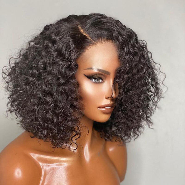 Beeos 13X4 SKINLIKE Real HD Lace Front Curly BOB Wig Pre-Plucked BL335