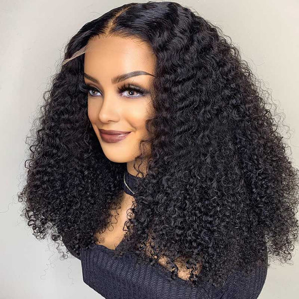 Beeos SKINLIKE Real HD Lace Closure Kinky Curly Glueless Wig 5*5 BC012