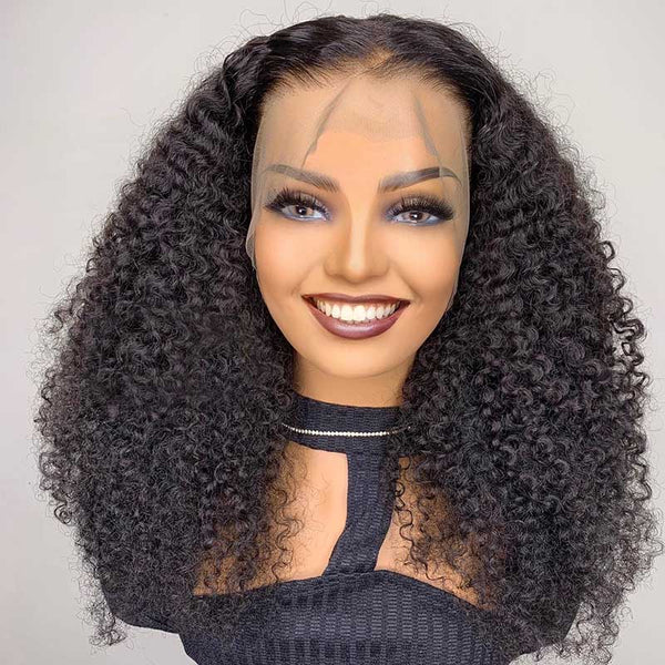 Beeos 13x4 SKINLIKE Real HD Lace Kinky Curly Full Frontal Wig BL148