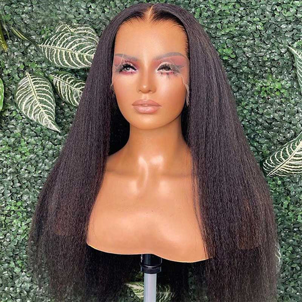 Beeos SKINLIKE Real HD Lace 13x6 180% Kinky Straight Frontal Wig BL080