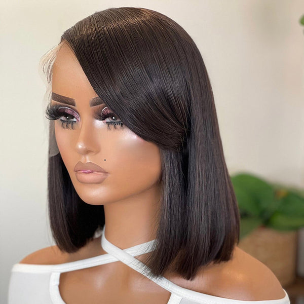 Beeos 13X4 SKINLIKE Real HD Lace Front Bob Wig Straight Bob Brazilian Hair BL105