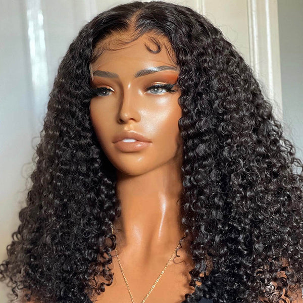 Beeos SKINLIKE Real HD Lace Closure Deep Curly Glueless Wig 5*5 200% Density BC018