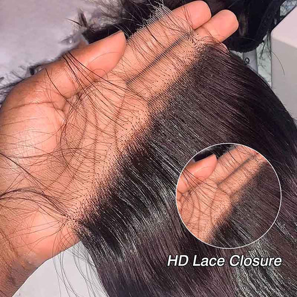 Beeos 5x5 SKINLIKE Real HD Lace Closure Natural Color Human Hair BU10 | Ship From Amazon