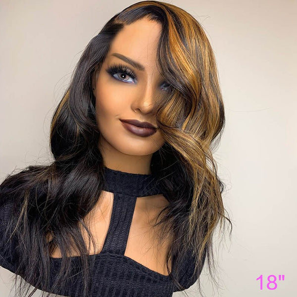 Beeos 13x4 SKINLIKE Real HD Lace Full Frontal Wig Highlight Body Wave BL151