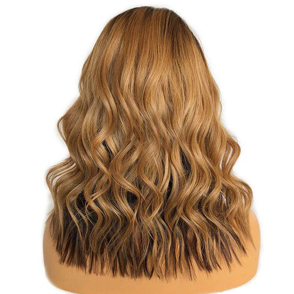 BEEOS SKINLIKE Real HD Lace Front Ombre Blonde Color Wave Curly Bob BL060